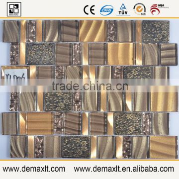 Top1 mosaic factory Hot sale crystal glass mix marble mosaic tile for Coffee Shop Decorative