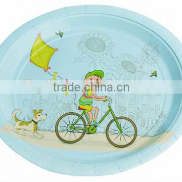 7inch round customize printing party boy style paper plates