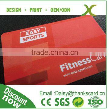 Free Sample..!! Plastic fitness card/fitness center member card/GYM membership card