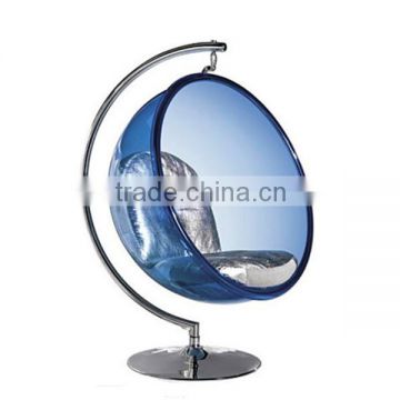 floor standing smooth acrylic hollow sphere chair