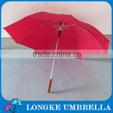 small size red Golf Umbrella with wooden handle