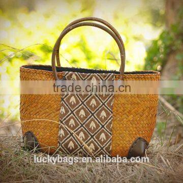 Hot selling cheap ladies handbag thailand straw bag for women