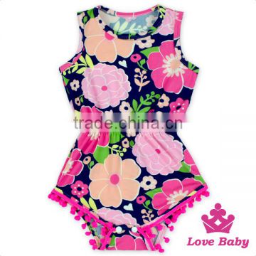 2LLY-090 Lovebaby punjabi suits online printed pattern flowers sleeveless newborn romper