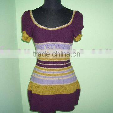 The brown stripes fashion cloths women sweater