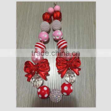 valentines day baby Beads Children Girls chunky bubblegum necklace wholesale cheap chunky necklace