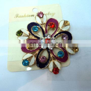 newest fashion alloy diamond flower diamond brooch pin