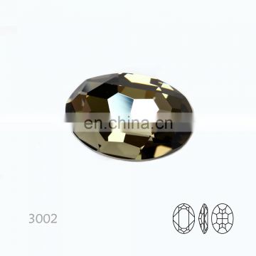 Black diamond color oval cut crystal fancy stones for jewelry finding