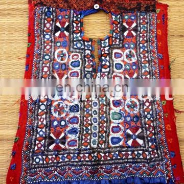 Indian Traditional kutch Patches-Vintage Indian Fabric handCraft Yock Neck Patches - Handmade Banjara Fabric mirror work patches