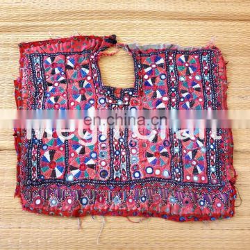 Vintage hand Embroidery Mirror work Patches- Banjara Mirror work Vintage embroidery Neck patches