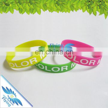Silicone Wristbands Rubber Types Silk Screen Print Sayings for Wedding Gifts for Guest