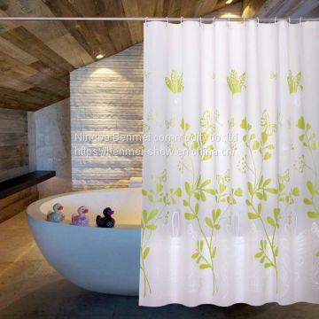 Microfiber Satin Stripe Fabric Shower Curtain Liner Water Proof Hotel Bathroom Curtain 72x72inch-White