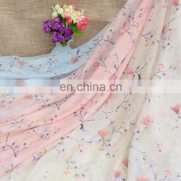 Manufacturer wholesales 75D*75D high quality printed chiffon fabric for dresses