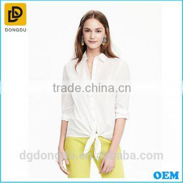 New style wholesale cheap summer lady casual plain white shirt for women