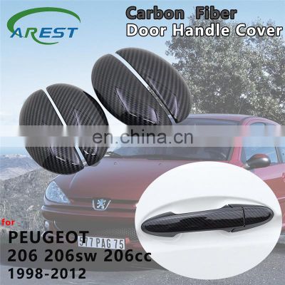 for Peugeot 206 206+ 206sw 206cc 1998~2012 Exterior Carbon Fiber Door Handle Cover Catch Trim Accessories 1999 2000 2005 2008