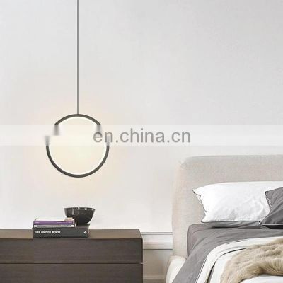 Circular LED Hanging Light Modern Black White Kitchen Pendant Lighting
