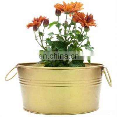 indian gold plated flower decor planters