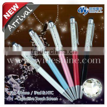 Hot selling ! Crystal stylus pen for smartphone touch pen , stylus pen