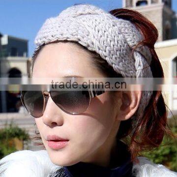 Beige Color Winter Crochet Knit Girls Headwrap