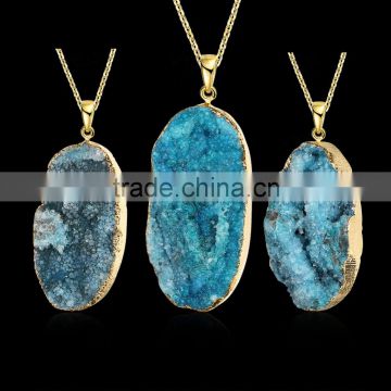 High quality big blue meaningful pendant necklace