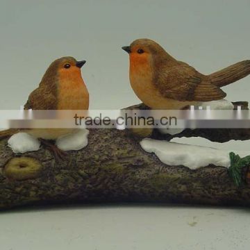 Polyresin robins on branch(Christmas decoration,home decoration,resinic craft)