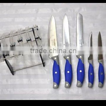 7 pcs stainless steel kitchen knife set w/stand