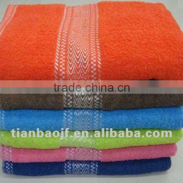 terry bath towel with satin boarder