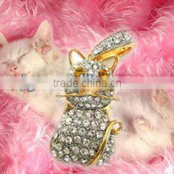 Lovely Beautiful Diamond Gift Cat Shape USB for Promotion