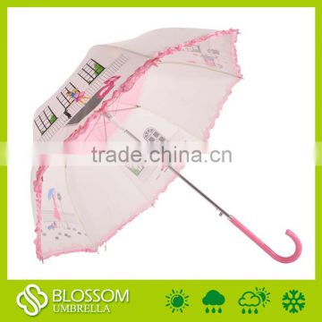 Child size outdoor nylon pink umbrellas