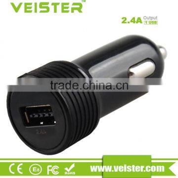 veister 2016 new design 5v 2.4a universal single usb reversible car charger for promotion