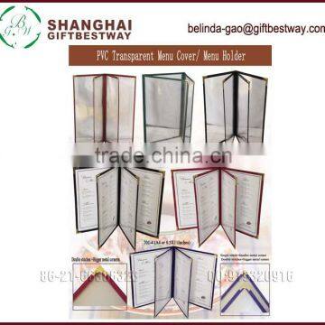 High quality pvc menu holder pu trim