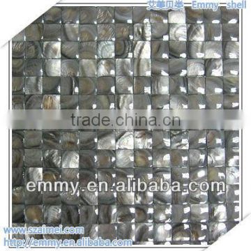 Dyed gray convex mother of pearl shell mosaic wall tiles