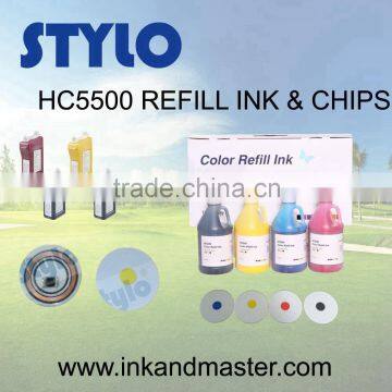 Good quality and cheap price HC5000R HC5500R Cyan refill ink and chip