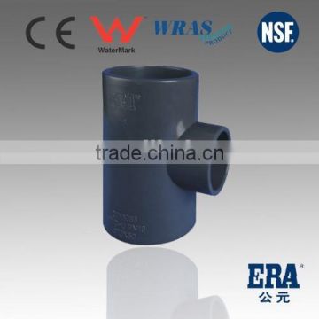 PVC pressure pipe fitting reducing tee for drinking water supply DIN8063 PN16