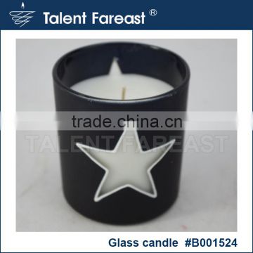 5.7 oz unscentd candle solid-colored wax material optional black glass cup candle