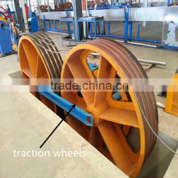 double traction wheels for cable wire pulling