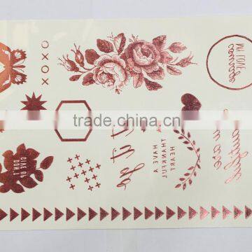 Mixed Gold Sliver Temporary Metal Decorative Entertainment Temporary Tattoo Stickers