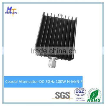RF Coaxial Fixed Attenuator 100Watts DC-3GHz N Connector for wireless apps