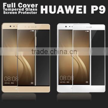 Hot selling Silk-printing full coverage premium new tempered glass screen protector for huawei P9