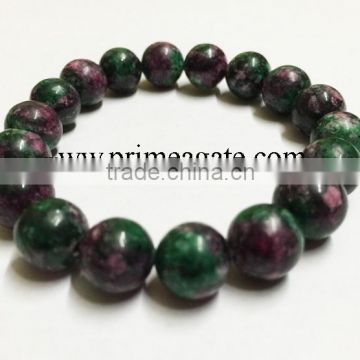 Ruby Fuchsite Elastic Beads Bracelet | Alibaba China Colorful Agate Bead Bracelet