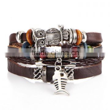 New fashion hot sale amazon adjust leather bangle bracelet