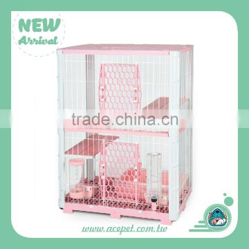 611-M2Y Taiwan design Pet product Sweet Tower 3 layer Easy Set-Up plastic indoor Cat/Pet Cages