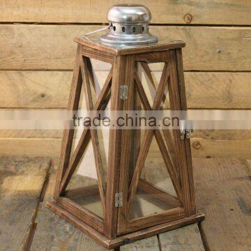 Large Decorative Lanterns | Wood candle holder lantern