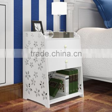Large Size 2 Drawer Nightstand Modern Jane White Bed End Cabinet Multifunctional Storage Cabinet Bed End Table Waterproof Firepr