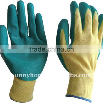 13G latex coated gloves