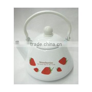 kettle with plastic handle and decal