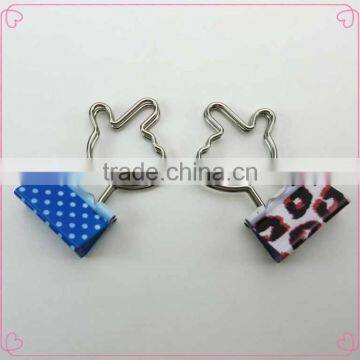 Popular colorful printing finger design metal binder clip money clips