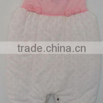 cute baby girls pink and white rompers for winter