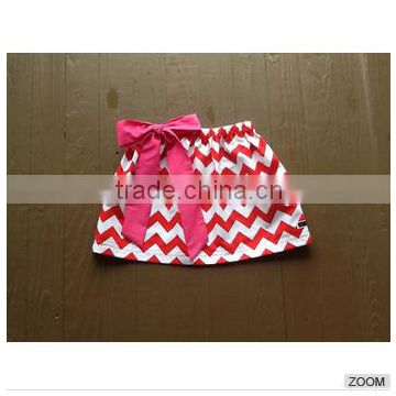2015 Custom Boutique children's clothing Girls Valentine Twirly Skirt & pink bow Wholesale Kids red white Stripe Short Dress