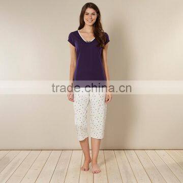 women Purple floral pyjama set wholesale