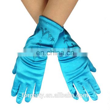 PAS-0762 Elsa blue printing gloves Princess party gloves